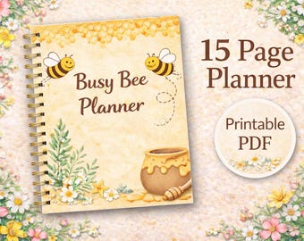 Busy Bee Planer Bundle | 15 Seiten täglich, wöchentlich, monatlich (druckbare PDF)