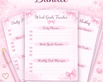 Niedlicher Arbeitsplaner | 8-seitiger Printable Planer mit Planer | Arbeitsplaner | Aufgabenliste | Notizen | Fernarbeit