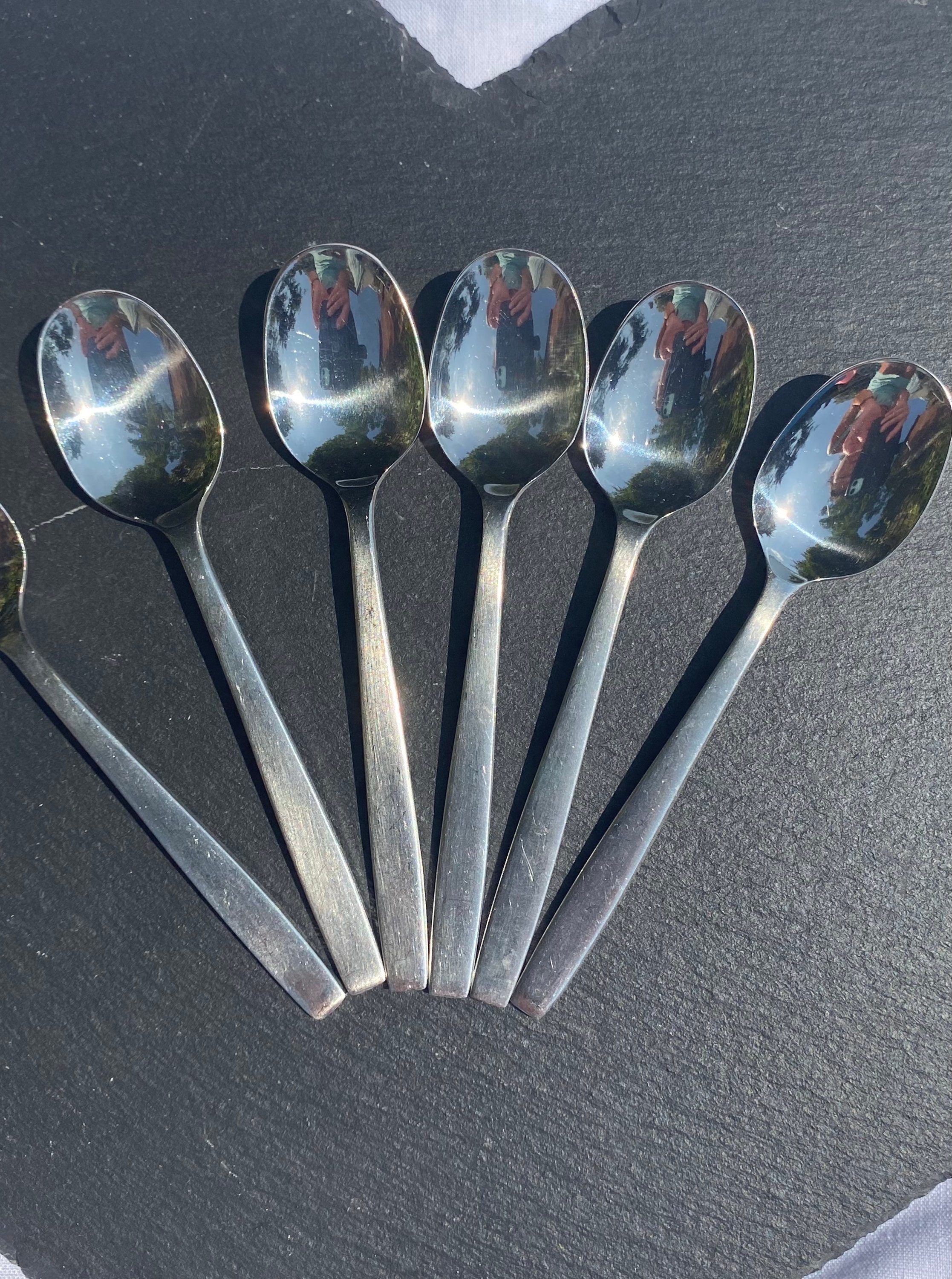 VINTAGE tea spoons by Viners. Chelsea steel. Made in Etsy