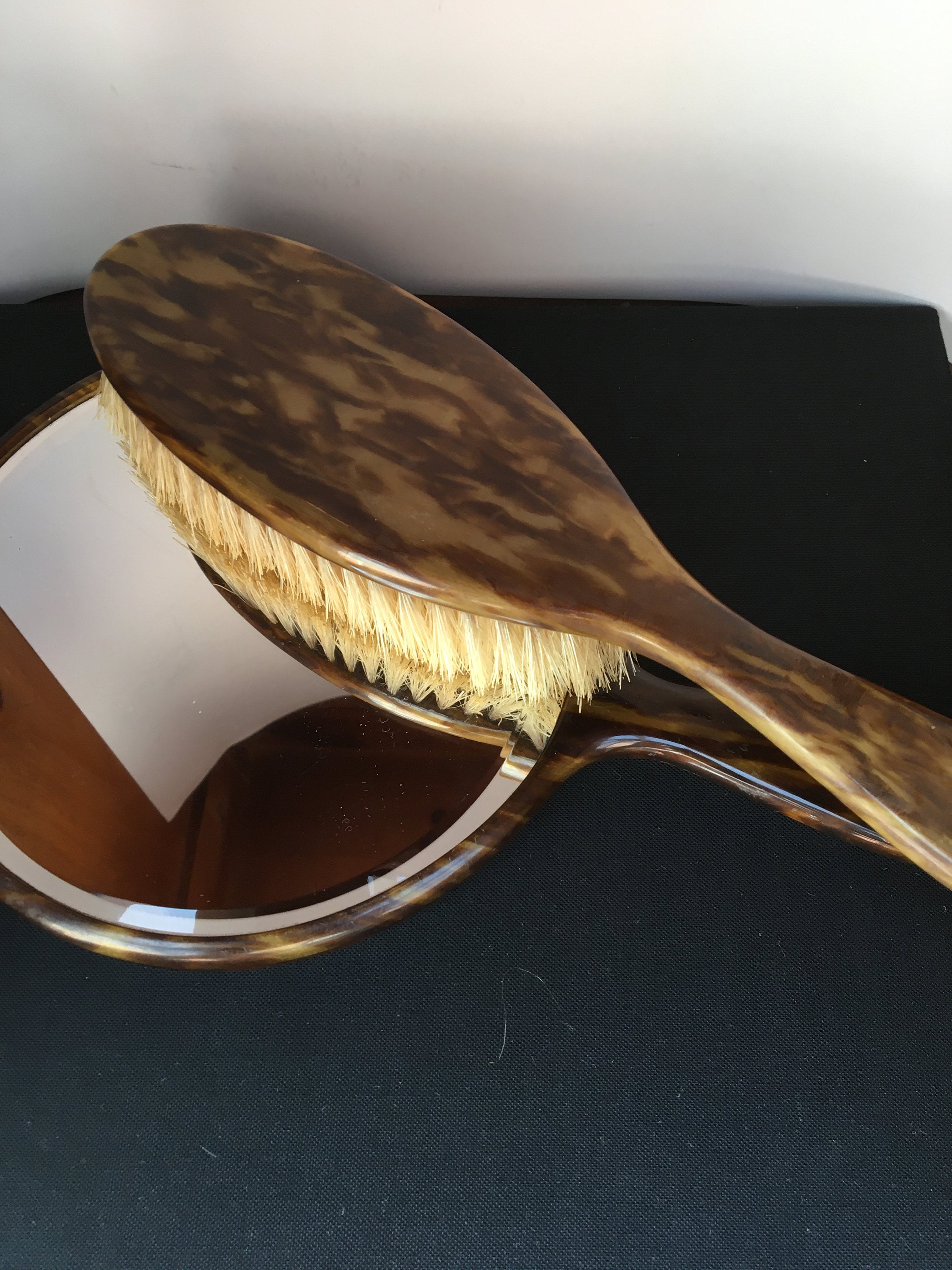 VINTAGE hair brush and hand mirror set. Dressing table set. Etsy