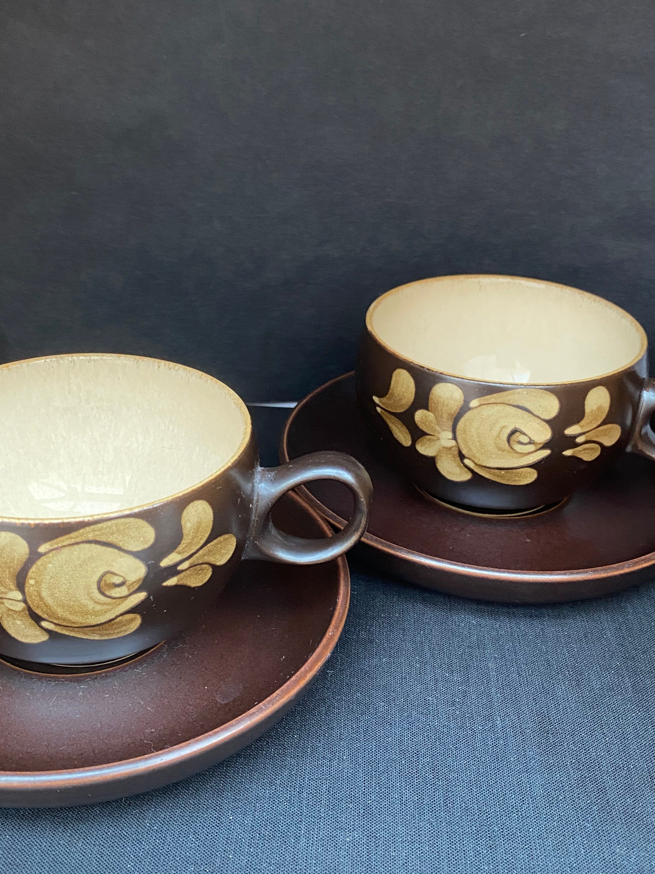 VINTAGE Denby Tea/ Coffee Cups With Saucers. in the Etsy UK