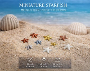 Starfish Miniature, Tiny Animal Figurine, Dollhouse Decor, Diorama Accessory, Mini Starfish, Mini Beach Decor, Dollhouse Beach