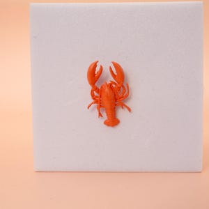 Lobster Miniature, Tiny Animal Figurine, Dollhouse Decor, Diorama Accessory, Fish, Coastal Dollhouse Decor, sea Life, Crustation