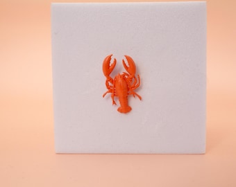 Lobster Miniature, Tiny Animal Figurine, Dollhouse Decor, Diorama Accessory, Fish, Coastal Dollhouse Decor, sea Life, Crustation