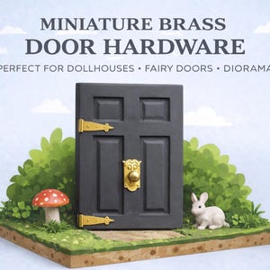1:12 Cartoon Face Hardware Miniature, Dollhouse Decor, Diorama Accessory, Door Knob, Alice Theme, Dolls House, Door Knob, Hinges