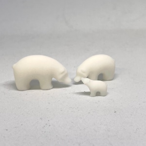 Miniature Polar Bear Family Figurine: Arctic Wildlife Decor