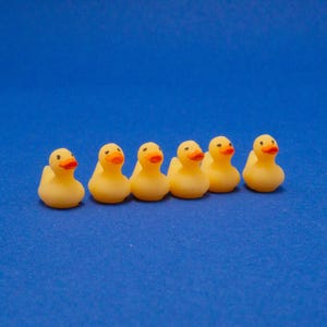 Resin Miniature Yellow Ducks: Tiny Animal Figurines, Set of 6