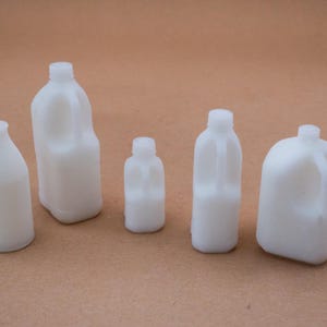 1:12 scale milk bottle, miniature dollhouse kitchen accessory, tiny vintage milk decor, dollhouse food prop, collectible item.