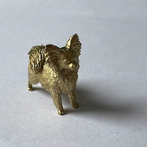 Resin Papillon Dog Figurine: Miniature Dollhouse Pet Ornament