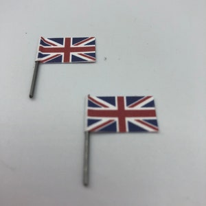 1:12 Scale United Kingdom Flags | Miniature British Flag Decor | Tiny Dollhouse Accessories | Small UK Flags for Collectors and Displays