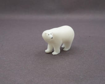 Polar Bear Miniature, Tiny Animal Figurine, Dollhouse Decor, Diorama Accessory, Polar Bear Figurine, Resin Wildlife Decor, Shelf