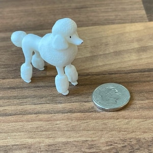 Miniature white Poodle figurine, Poodle ornament, dog lover gift, dollhouse accessories, small dog collectible, puppy decor, pet keepsake