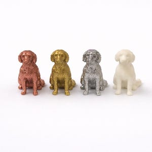 Sitting Labradoodle Miniature, Tiny Animal Figurine, Dollhouse Decor, Diorama Accessory, Dog, Pet, Dog Sitting Down, Dog Keepsake