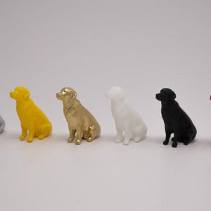 Tiny Labrador dog sitting figurine, Labrador ornament, dog lover gift, dollhouse accessories, small dog collectible, Cake Topper