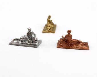Lady Laying down Statue Miniature, Dollhouse Decor, Diorama Accessory, Collectible Display, Bust, Hand Painted Resin, Fairy Garden Decor