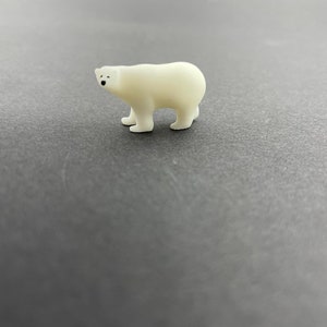 Resin Polar Bear Miniature: Hand-Painted Dollhouse Accessory