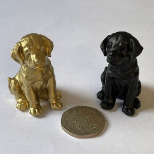 Hand Painted Resin Labrador Figurine: Small Dog Decor