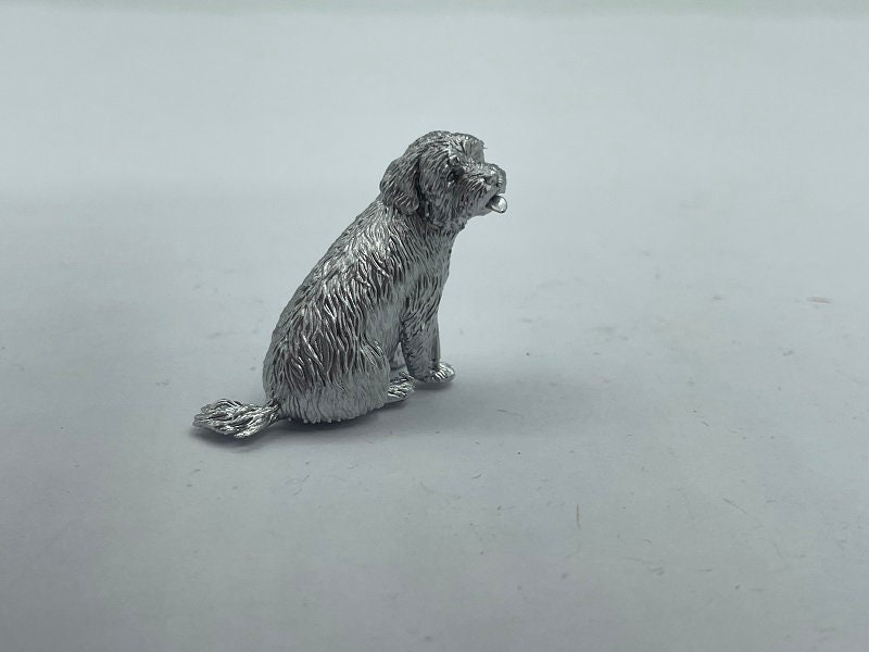 Cute Miniature Maltese Terrier Sitting Figurine | Tiny Dog Collectible | Dollhouse Pet Decor | Adorable Animal Sculpture Gift
