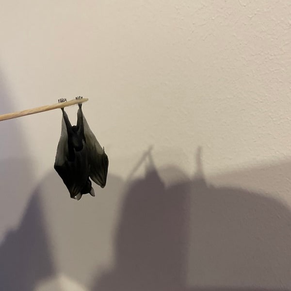 Miniature Hanging Bat 3.5cm, craft supply, Halloween Miniatures, fairy garden