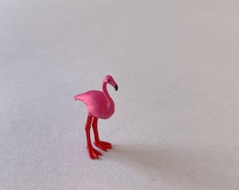 Flamingo miniature, realistic flamingo sculpture, flamingo bird figurine, tropical bird miniature, pink flamingo ornament, wildlife bird