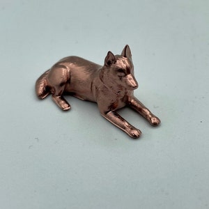 Delightful Husky Dog Miniature Laying Down with Head Up | Tiny Dog Figurine | Dollhouse Pet Decor | Collectible Animal Gift