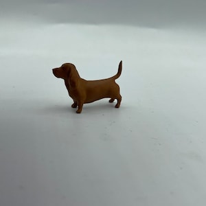 Hand-Painted Resin Miniature Bassett Hound Figurine: Dog Lover Gift