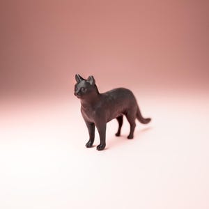 Mini Black Cat Figurine - Adorable Small Black Cat Sculpture for Home Décor, Cute Feline Ornament, Unique Gift for Cat Lovers.