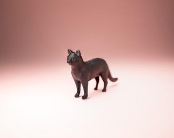 Mini Black Cat Figurine - Adorable Small Black Cat Sculpture for Home Décor, Cute Feline Ornament, Unique Gift for Cat Lovers.