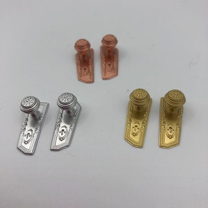 Two door knobs for a Dolls House double door | Tiny Decorative Hardware | Collectible Door Handle Accessory