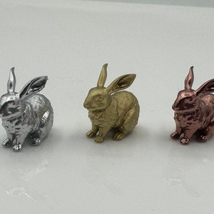 Hand Painted Resin Rabbit Figurine: Dollhouse Miniature