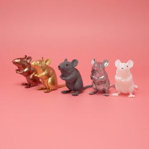Little Miniature Mouse Figurine, Small Animal Ornament, Cute Mouse Collectible, Tiny Rodent Gift, Pet Mouse Ornament, Animal Figurine