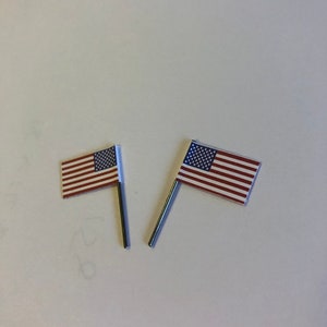 Scale Miniature United States of America Flags | Tiny USA Flag Decorations | Dollhouse Accessories | Small US Flags for Crafts and Displays