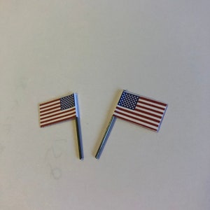 2 x Tiny flags of the United States of America for a Dolls House