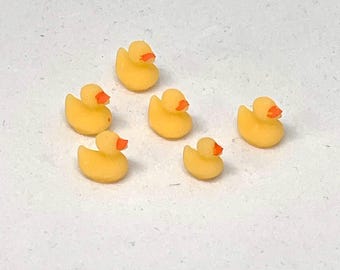 Teeny Tiny Baby Ducks Miniature, Tiny Animal Figurine, Dollhouse Decor, Diorama Accessory, Wildlife, Yellow Or Black Figurines, Gift