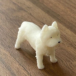 Westie Dog Miniature standing pose, Figurine, White Terrier Figurine, Miniature Animal, Pet Cake, Wedding Cake Topper