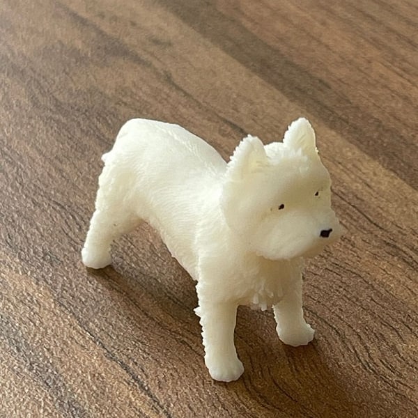 Cute little miniature  westie dog standing pose, Figurine, Dog Figurine Diorama, Miniature Animal, Pet Cake, Wedding Cake Topper