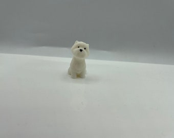 Miniature westie dog, Figurine, Dog Figurine Diorama, Miniature Animal, Pet Cake, Wedding Cake Topper
