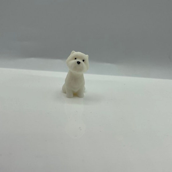 Miniature westie dog, Figurine, Dog Figurine Diorama, Miniature Animal, Pet Cake, Wedding Cake Topper