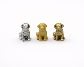 Sitting Labrador Puppy Miniature, Tiny Animal Figurine, Dollhouse Decor, Diorama Accessory, Dog, Pet, Puppy Dog, Dog Lover Gift