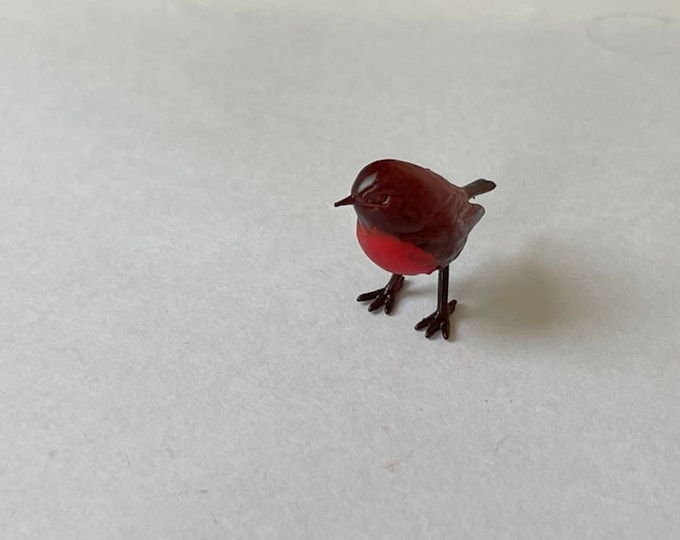 Worlds Smallest Tiny Miniature Robin Ceramic Pet Bird Hand Painted ...
