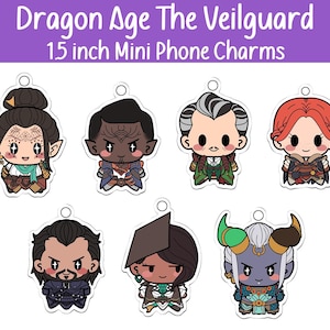 Dragon Age, Veilguard, Emmrich Volkarin, Davrin, Bellara, Taash, Harding, Lucanis, Neve Gallus, acrylbedels, DATV, cadeau voor gamer, videogame