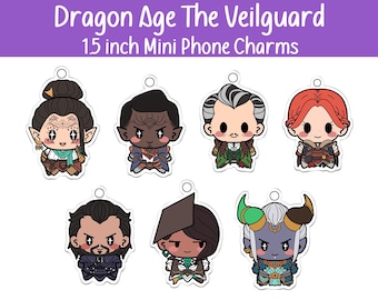 Dragon Age, Veilguard, Emmrich Volkarin, Davrin, Bellara, Taash, Harding, Lucanis, Neve Gallus, acrylic charms, DATV, gamer gift, videogame
