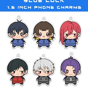 Blue Lock Mini Phone Charms, Bachira, Chigiri, Isagi, Rin, Mikage, Nagi, anime gift, girlfriend gift, boyfriend gift, holiday gift