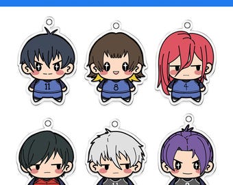 Blue Lock Mini Phone Charms, Bachira, Chigiri, Isagi, Rin, Mikage, Nagi, anime gift, girlfriend gift, boyfriend gift, holiday gift
