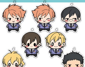 Ouran Host Club Mini Phone Charms, tamaki, mori, honey senpai, kyoya, hikaru, kaoru, haruhi, anime gift, unique gift, holiday gift, keychain