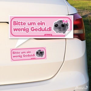 Sad Hamster Car Decal | Funny sticker for drivers, best friend gift, driving license gift idea, waterproof, UV-resistant, pink