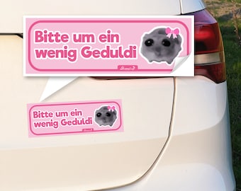 Sad Hamster Car Decal | Funny sticker for drivers, best friend gift, driving license gift idea, waterproof, UV-resistant, pink