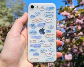 Masculinity Affirmations - Mobile Phone Sticker Set | Strengthen masculinity and think positively, motivational quotes, mental health