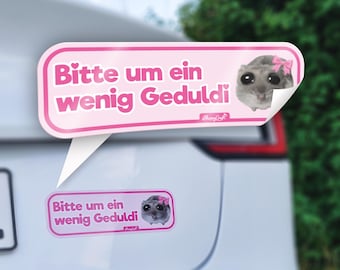 Sad Hamster Car Sticker | Funny sticker for drivers, best friend gift, driver's license gift idea, waterproof, UV-resistant, pink