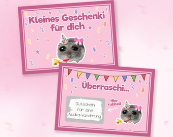 Sad Hamster Scratch Card - Scratch Card | Funny Birthday Gift, Gift Card for Best Friend, Him & Her, Children